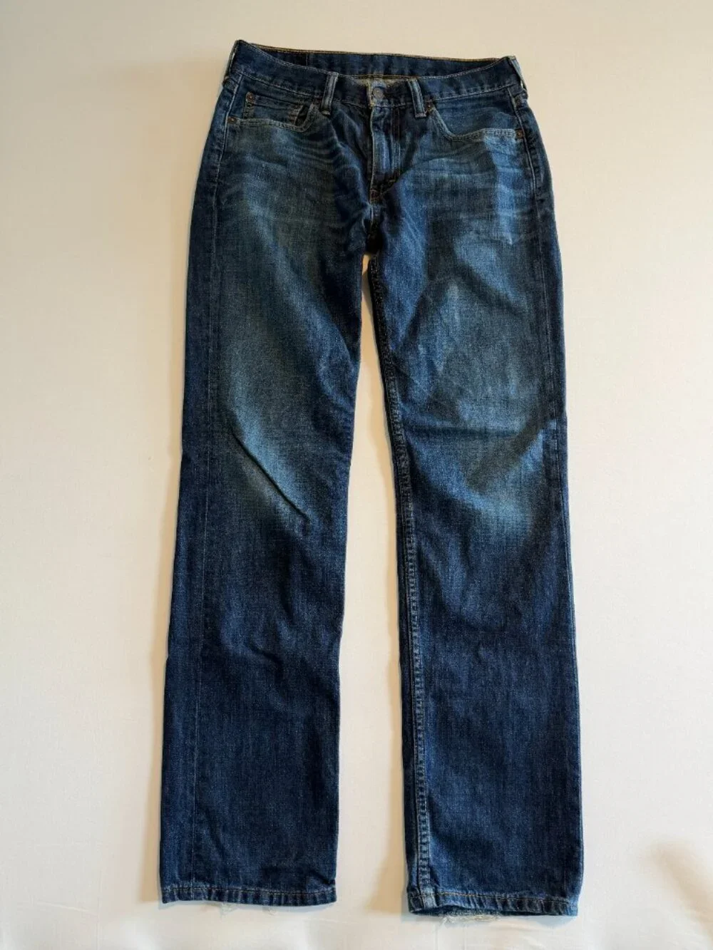 Levis 514 Straight Leg Distressed Denim Blue Jeans 30 32